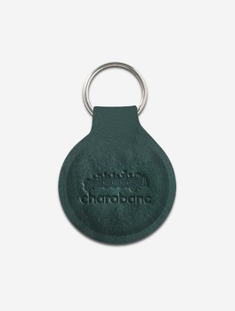 Charabanc Racing Green Leather Keyring.