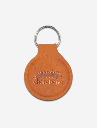 Charabanc London Tan Leather Keyring.