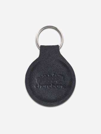 Charabanc Orient Black Leather Keyring.