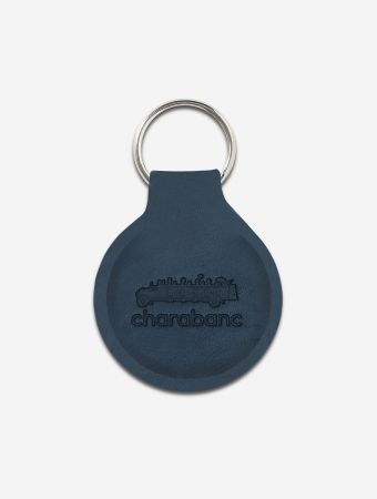 Charabanc Midnight Blue Leather Keyring.