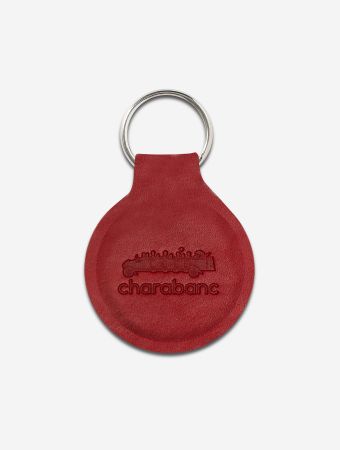 Charabanc Signal Red Leather Keyring.