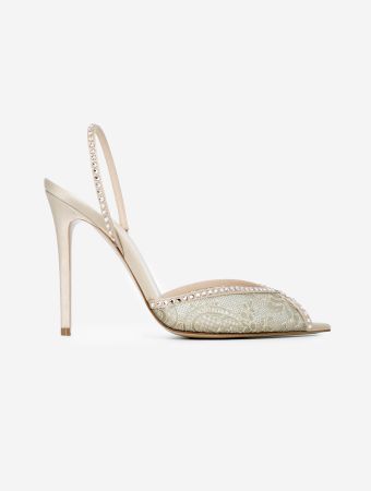 Andrea Wazen Katy Sling Lace 105 mm - Champagne 