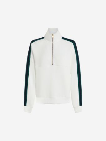 Varley White Navy Forest Raymar Half Zip Sweat