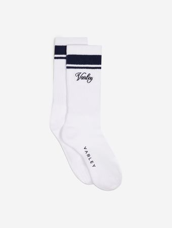 Varley White Blue Nights Lamar Club Stripe Socks