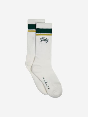 Varley White Forest Ochre Lamar Club Stripe Socks
