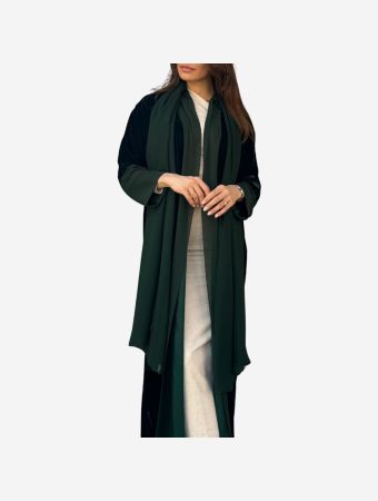 Maison Arabelle Green Alnoud Velvet Abaya With Shawl