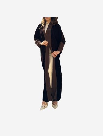 Maison Arabelle Brown Alnoud Velvet Abaya With Shawl
