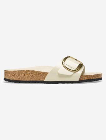 Birkenstock Madrid Big Buckle Lena High Shine Ecru Hex Sandals