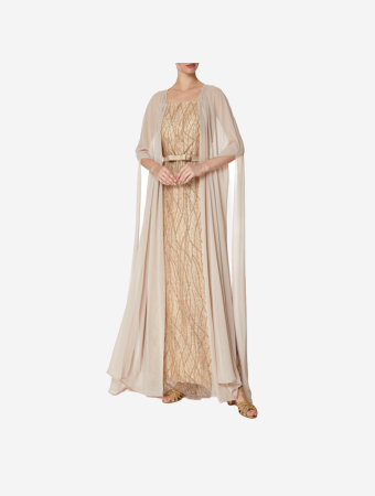 Eleganza La Mode Gold Maxi Dress
