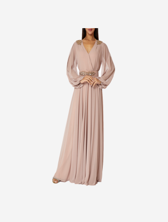 Eleganza La Mode Beige Maxi Dress