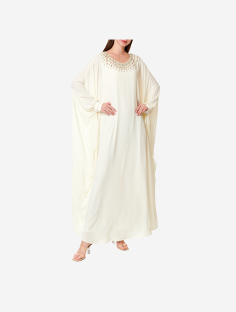 Eleganza La Mode Off White Jalabiya