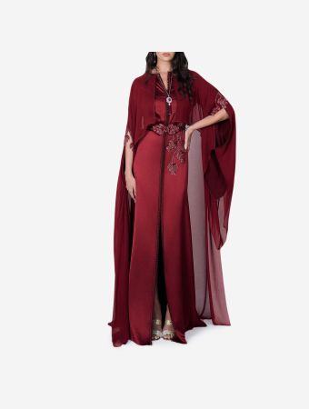 Selma Benomar Brown Burgundy Kaftan