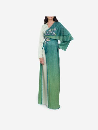 Selma Benomar Ombre Green Kaftan