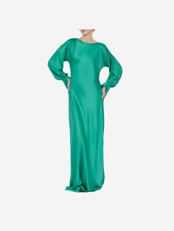 Daname Acqua Green Danielle Off Shoulder Maxi Dress With T Buttons