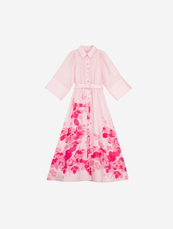 Bytimo Pink Field Collared Midi Dress