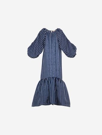Bytimo Blue Stripe Puffed Maxi Dress