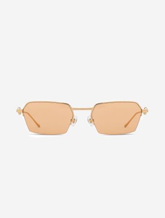 Karen Wazen Orange Alex Rectangle Sunglasses