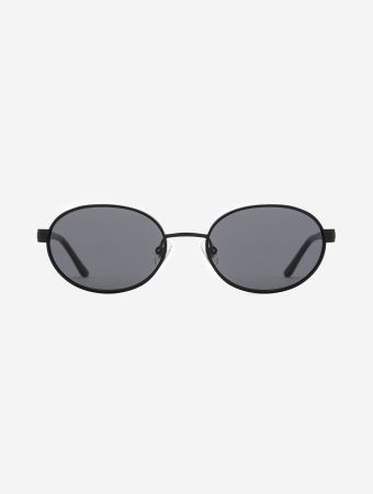 Karen Wazen Black Sam Round Oval Sunglasses