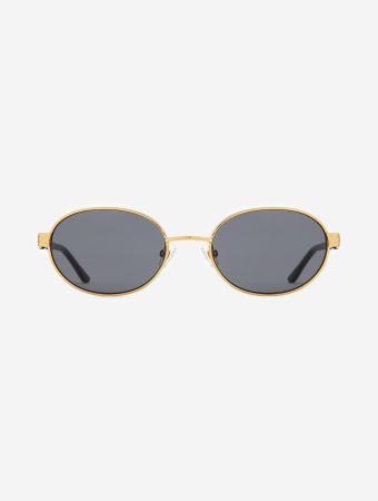 Karen Wazen Gold Sam Round Oval Sunglasses