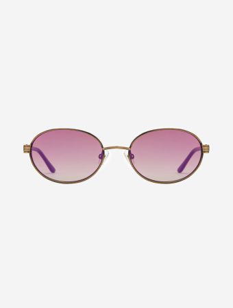 Karen Wazen Pink Sam Round Oval Sunglasses