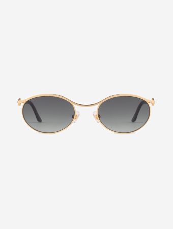 Karen Wazen Gold Taylor Round Oval Sunglasses