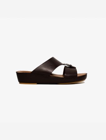 Pelle Buckle Wine Sandals