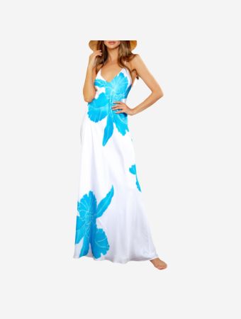 Belyed Handcraft White And Turquoise St Tropez Dress