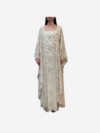 Tha Seen Off White Sequined Maxi Dress