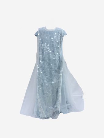 Scarlet Kids Baby Blue Sleeveless Long Jalabiya With Apron