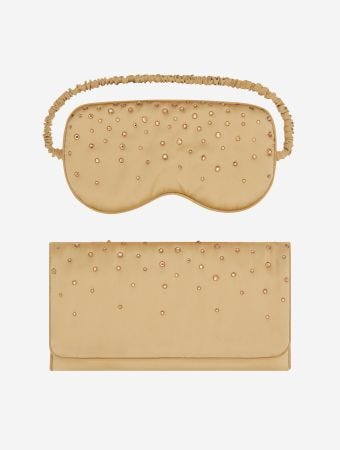 Olivia Von Halle Lune Audrey Eyemask In Matching Silk Pouch