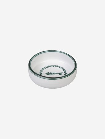 Mungo & Maud White Green Ivy Cat Bowl 12cm Diameter