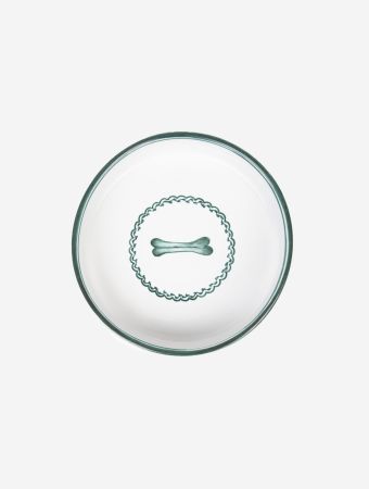 Mungo & Maud White Green Ivy Dog Bowl