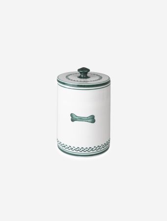 Mungo & Maud White Green Ivy Dog Treat Jar