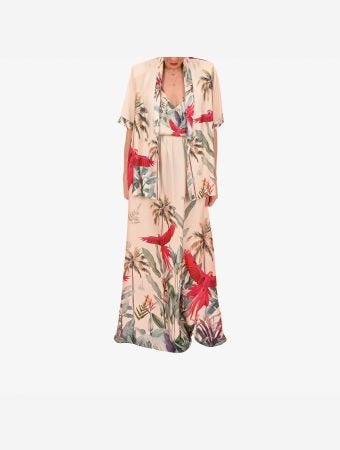 Whitehello Off White Parrots Arty Skirt