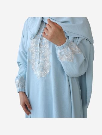 Quart Aini Cyan Prayer Crepe Dress