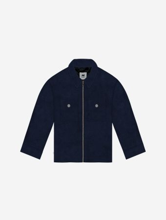 Zbox Studios Navy Blue Broadcloth Wool Chore Jacket