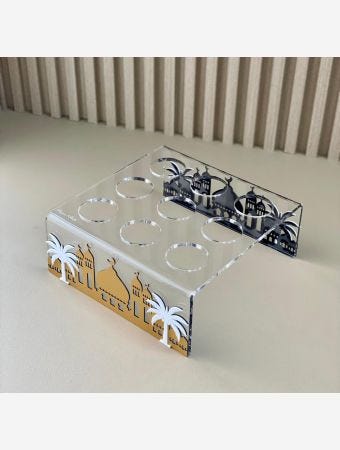Cup Stand Clear & Gold
