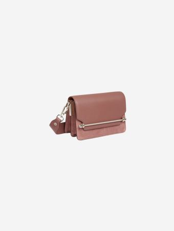 Strathberry Sienna Dusty Pink East West Mini Shoulder Strap Leather Handbag