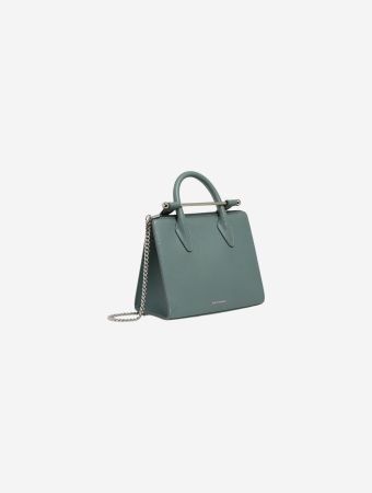 Strathberry Stone Blue Mini Tote Leather Handbag