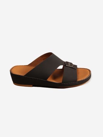 Fares Black Matt Touch Crocodile Sandals