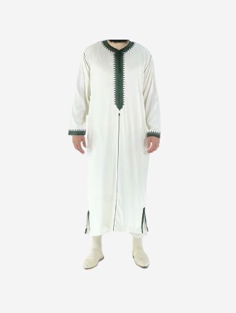 Muda Paris White And Green Kaftan