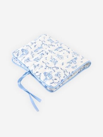 Atelier Babbi Blue Wet Wipes & Diaper Bag - Toile De Jouy