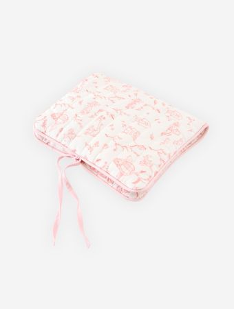 Atelier Babbi Pink Wet Wipes & Diaper Bag - Toile De Jouy