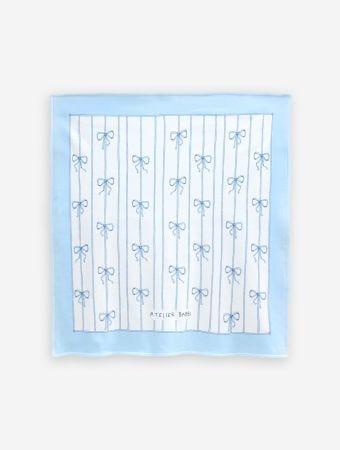 Atelier Babbi Blue Double Sided Blanket - Ribbon