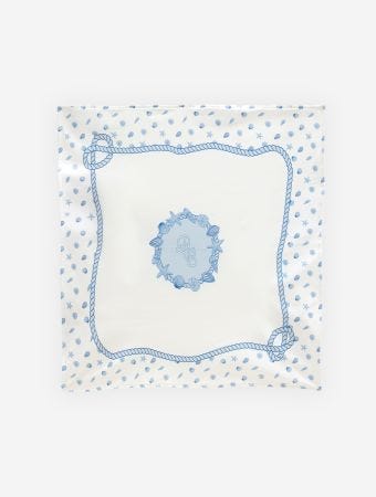 Atelier Babbi Blue Double Sided Blanket - Sea Shells