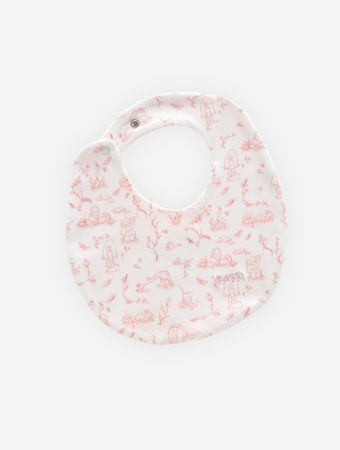 Atelier Babbi Pink Baby Bib - Toile De Jouy