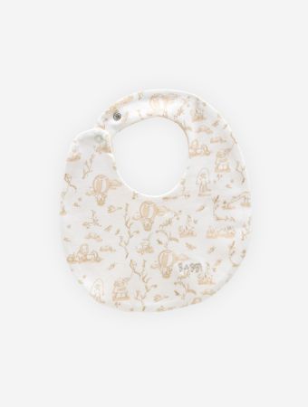 Atelier Babbi Beige Baby Bib - Toile De Jouy