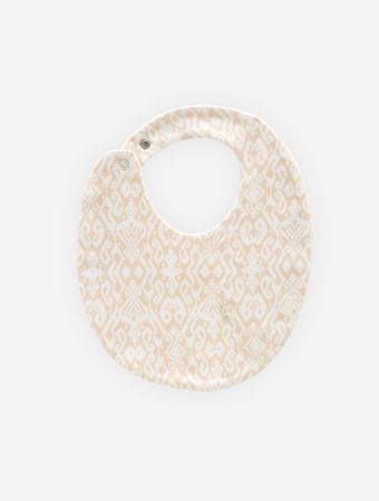 Atelier Babbi Beige Baby Bib - Ikat