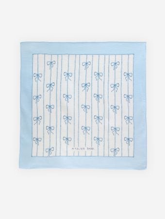 Atelier Babbi Blue Muslin Swaddle - Ribbon