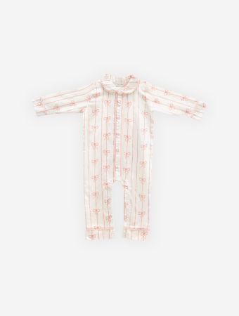 Atelier Babbi Pink Cotton Satin Jumpsuit - Ribbon